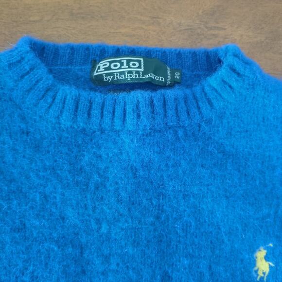 Polo Ralph Lauren wool blue Crew neck sweaters boys size 20 / XL - Picture 2 of 5